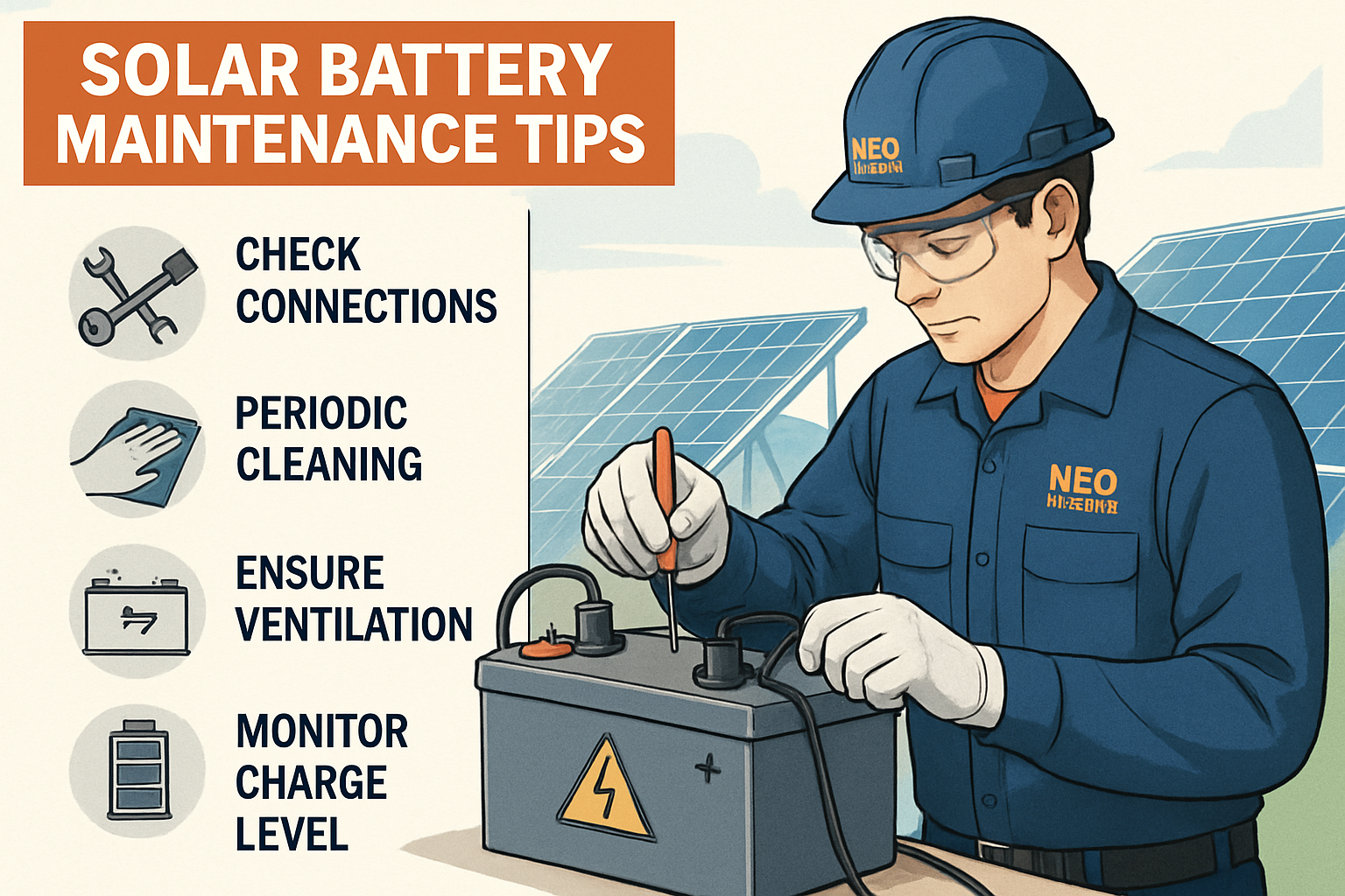 نصائح هامة لصيانة بطاريات الطاقة الشمسية
