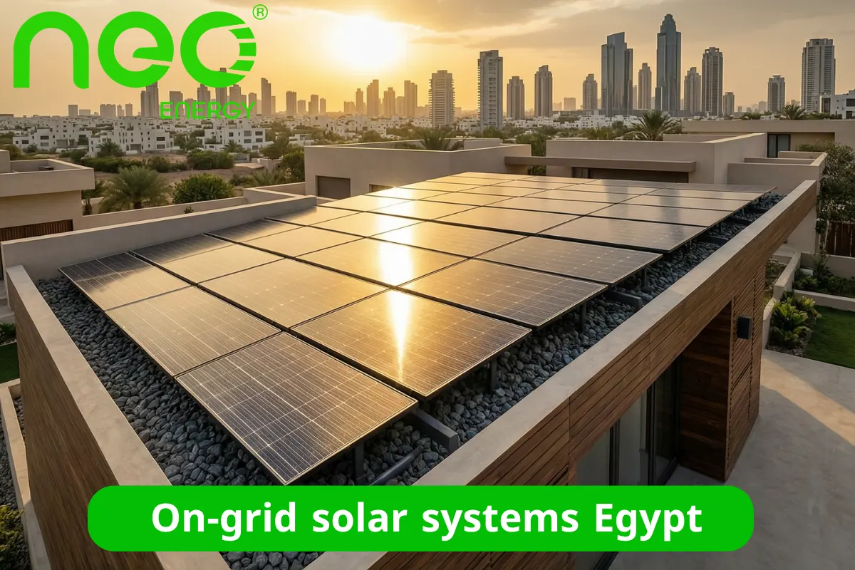 Residential on-grid solar system installed in Egypt